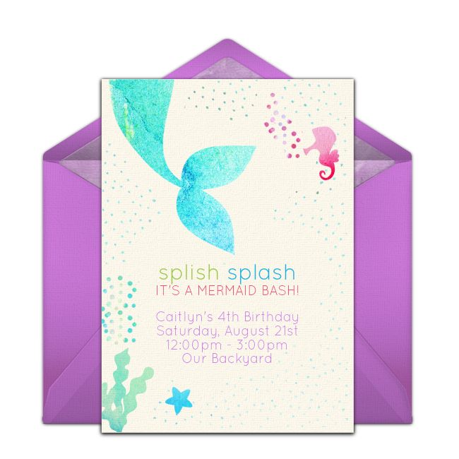 free mermaid splish splash invitations life s lil parties