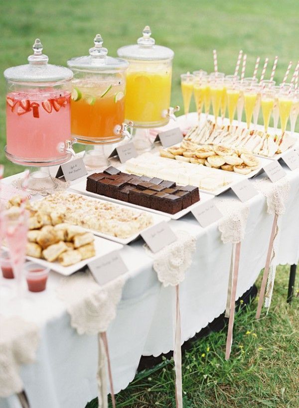 Brunch wedding dessert table #dessertbar #desserttable #brunchwedding #weddingde...