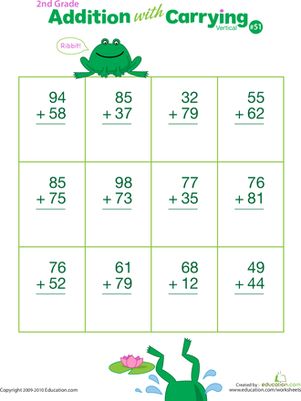 Double Digits Practice Vertical Addition with Regrouping