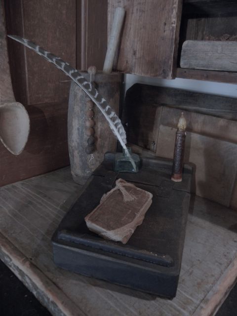 85 Best Old Books Desks Candles Images On Pinterest Prim Wooded Lap Desk W Feather And Candle An Old Book