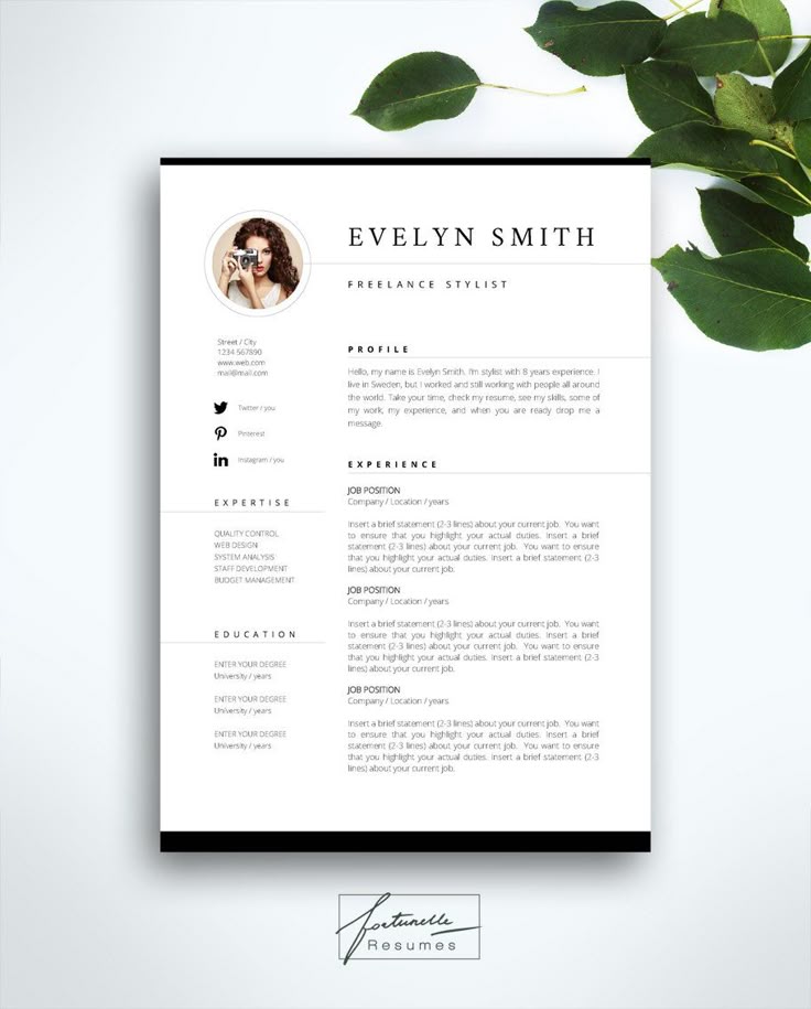 Welcome to Fortunelle Resumes! In our shop you can get high quality, modern and elegant CV templates that are drawn by professional designer.