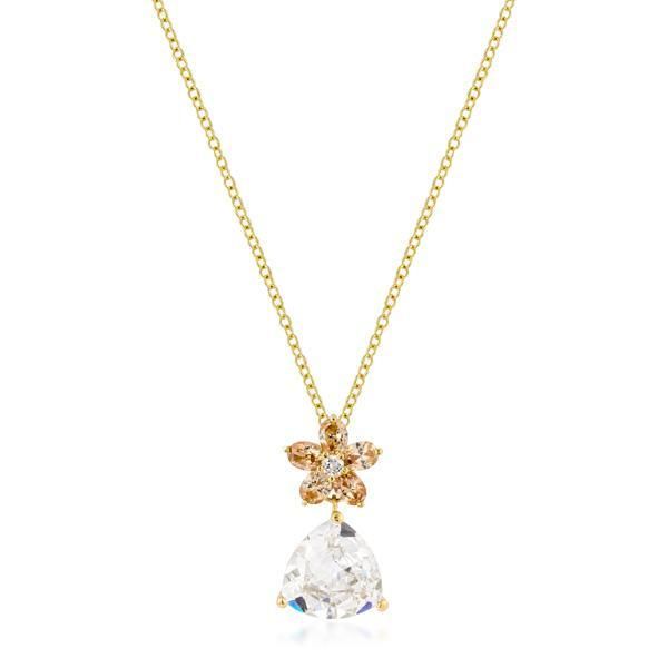 Goldtone Trillion Floral Pendant Goldtone Trillion Floral Pendant