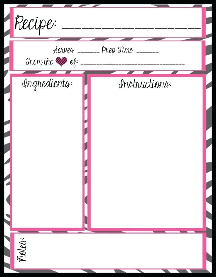 blank recipe card template for word blank recipe card template for word