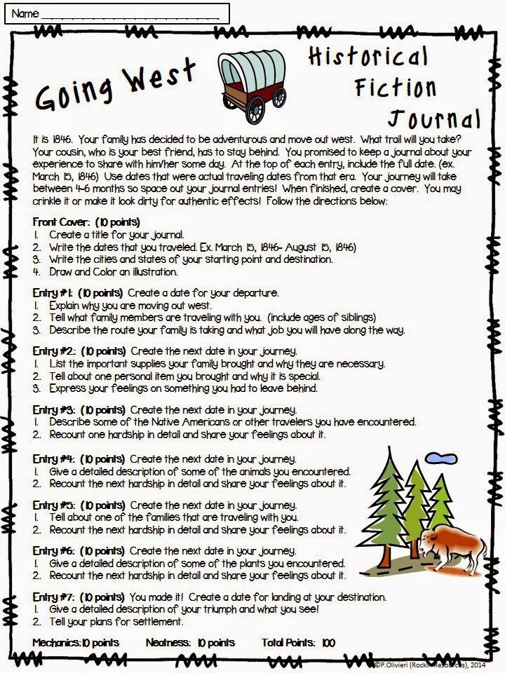 Not only are the covers of these journals creative, but my students’ writing blew me away! They really jumped into the 1840’s and wrote with incredible feelings. I actually found myself smiling, laughing, and even tearing up while reading them. They know how to touch my heart! We started off with the read aloud, Dear Levi: Letters from the Overland Trail by Elvira Woodruff. Then brainstormed hardships, friendships and things they encountered. He wanted to make sure it looked dirty from ...