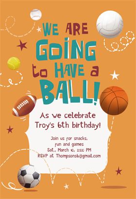 "Celebrate 6th Birthday" printable invitation template. Customize, add text and photos. Print or download for free!