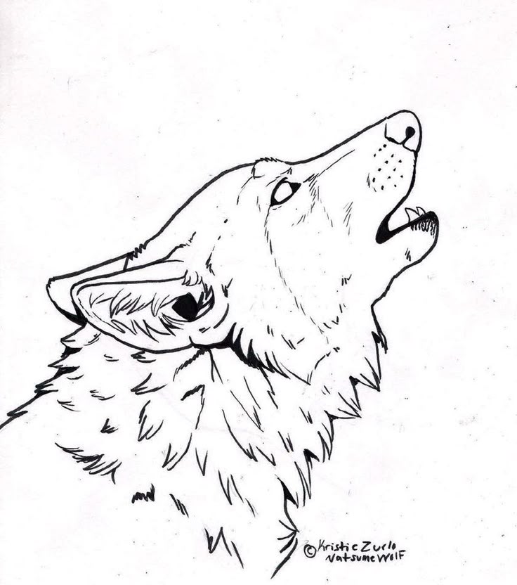 free to color only howling wolf line art by natsumewolf on deviantart