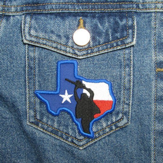 Texas Proud Patch Embroidered Black Border FAST USA SHIPPING