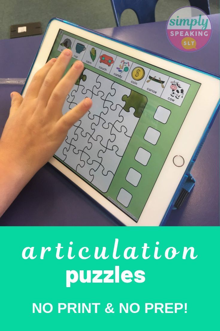 No Print Animal Articulation Puzzles for iPad or Teletherapy