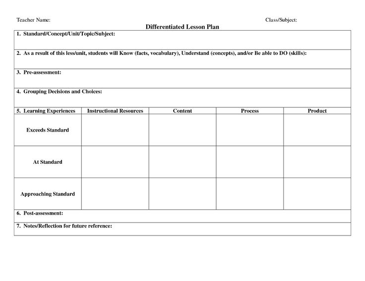 differentiated lesson plans