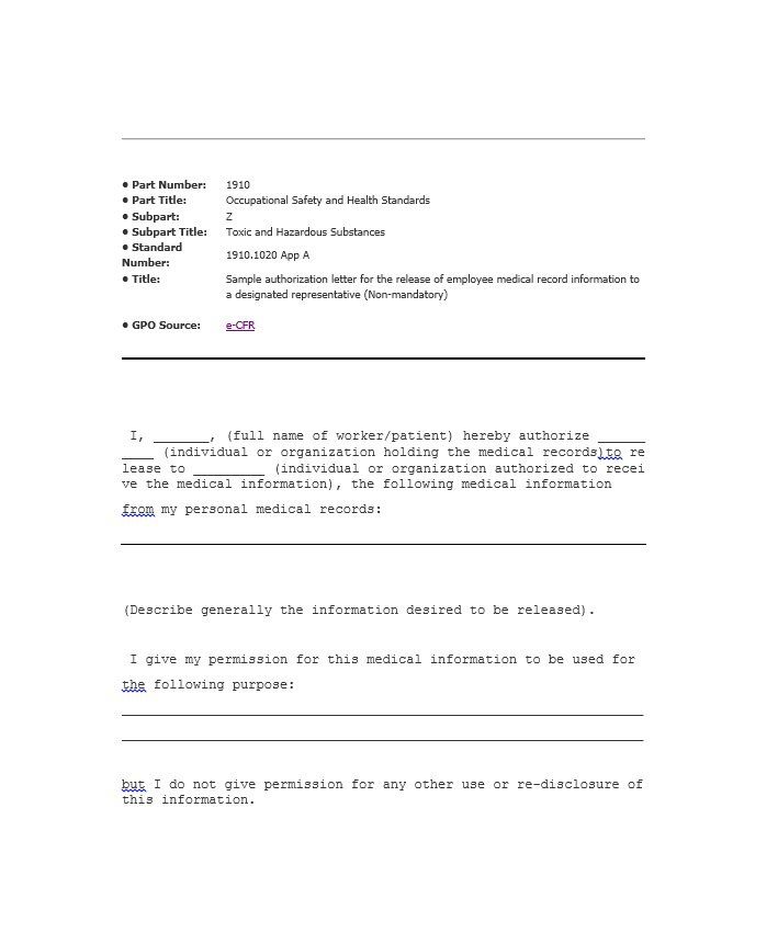 lab sample authorization letter for company representative legal - authorization to release information template lab sample authorization letter for company representative legal - authorization to release information template