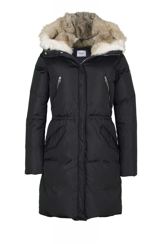 lempelius Black Down Parka with rabbit fur | Jacka lempelius Black Down Parka with rabbit fur | Jacka
