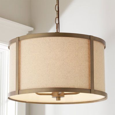 Brass Strapped Drum Pendant Shade Chandelier Lighting Drum Shade Chandelier Pendant, Drum Shade Chandelier Brass