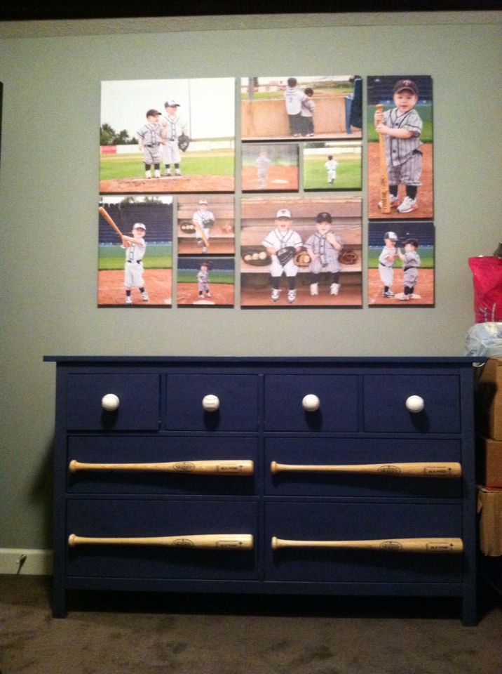 Ikea Dresser With Real Practice Base As S And Wooden Bats Ikea Dresser With Real Practice Base As S And Wooden Bats Canvas Wall Art Ideas In 2018 Pinterest Room Bedroom Boy