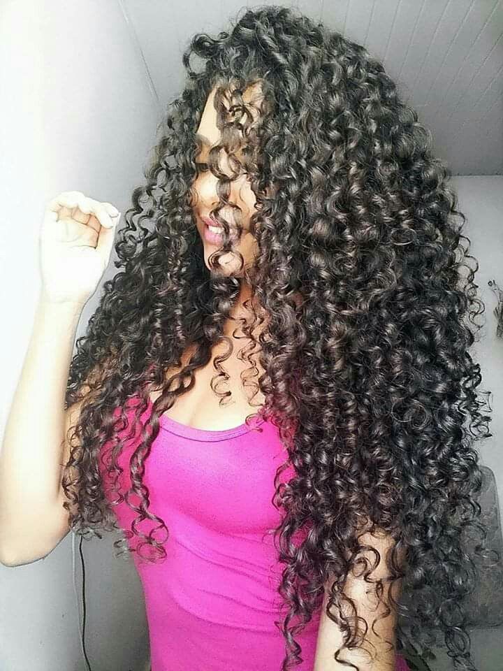 Belly shower long hair curly