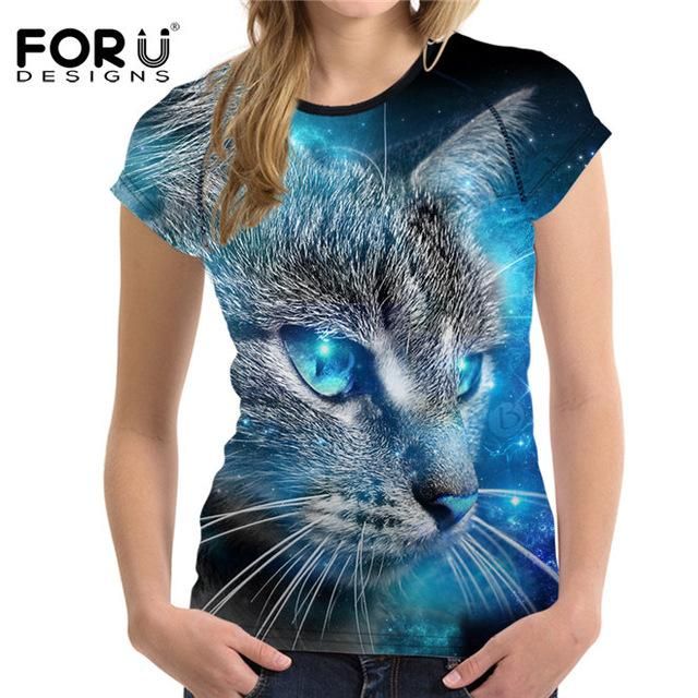 Adorable 3d Cat Print Women S Short Sleeved Breathable Tshirt T Shirts For Women Ladies Tops Fashion Casual T Shirts