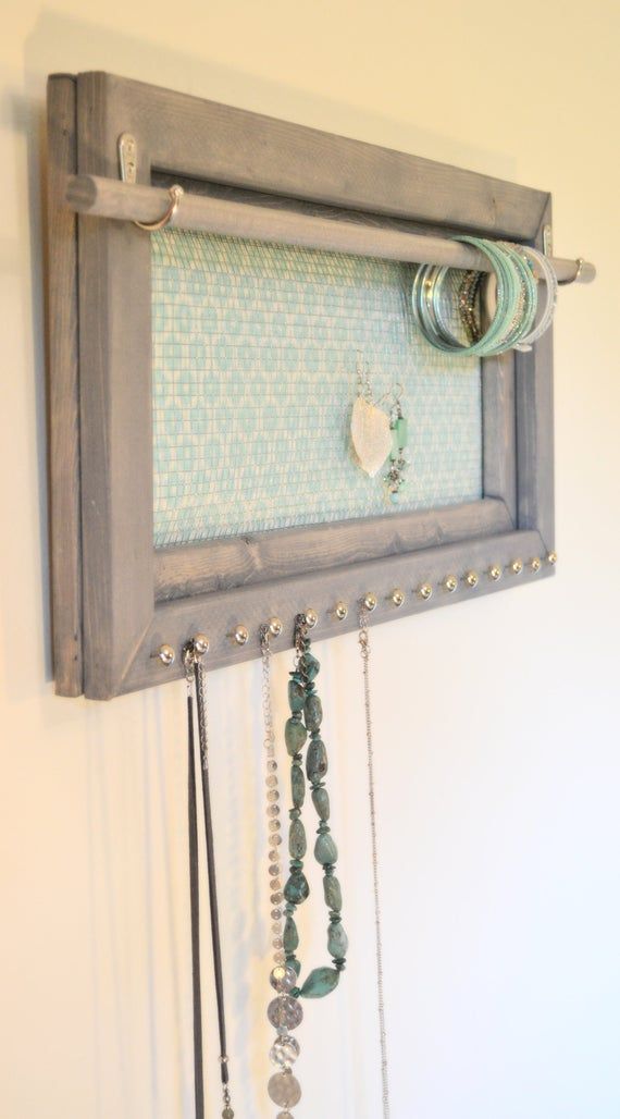 Gift for Mother Hanging Jewelry Organizer for Bedroom Wall, Small Space Living, Jewelry Holder Wall