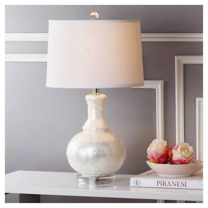 Ledger Modern Accent Table Lamps Set Of 2 With Usb Charging Port Mercury Glass Off White Drum Shade F Table Lamp Sets Mercury Glass Table Lamp Glass Table Lamp