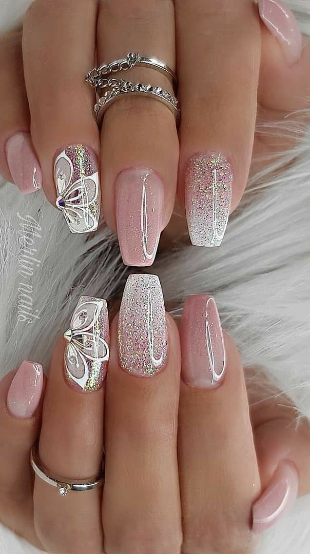 The Most Glamorous Nail Ideas For New Years Eve In 2020 Bling Acrylic Nails Glitter Toe Nails Pink Acrylic Nails