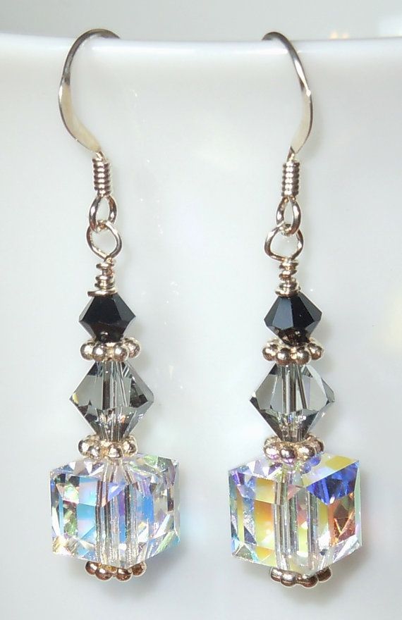 the earrings are made with swarong crystals