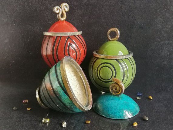 barattoli di zucchero di tè verde in ceramica