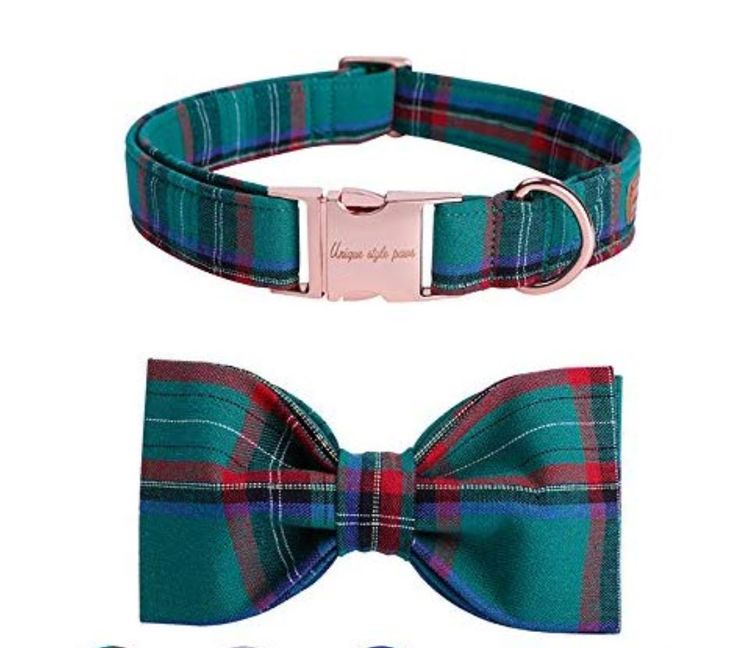 Cute Plaid Dog and Cat Collar with Bowtie for Small Medium Large Dogs Love Dream Bow Tie Dog Collar and Bandana Medium, Light Brown Soft and Comfortable