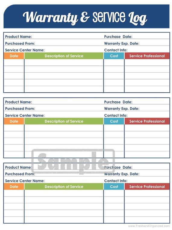 warranty cards template