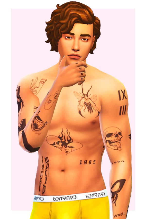 Emily CC Finds  Elliot Page Tattoos for Sims 3 Unisex Found under