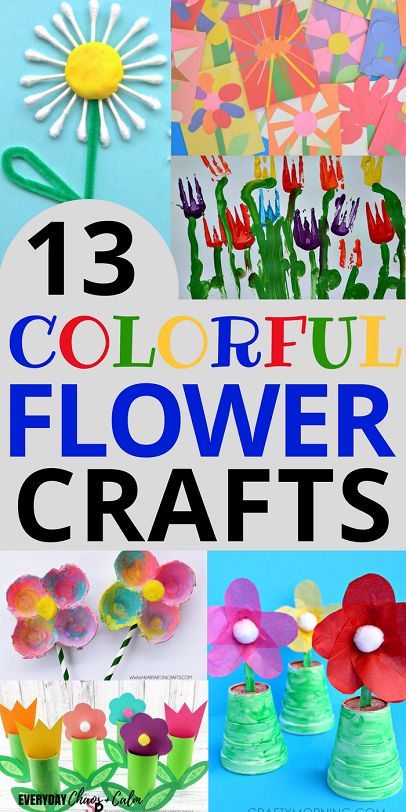 DIY Craft: Crafts for Preschoolers: 13 bright colorful flower crafts for preschoolers.