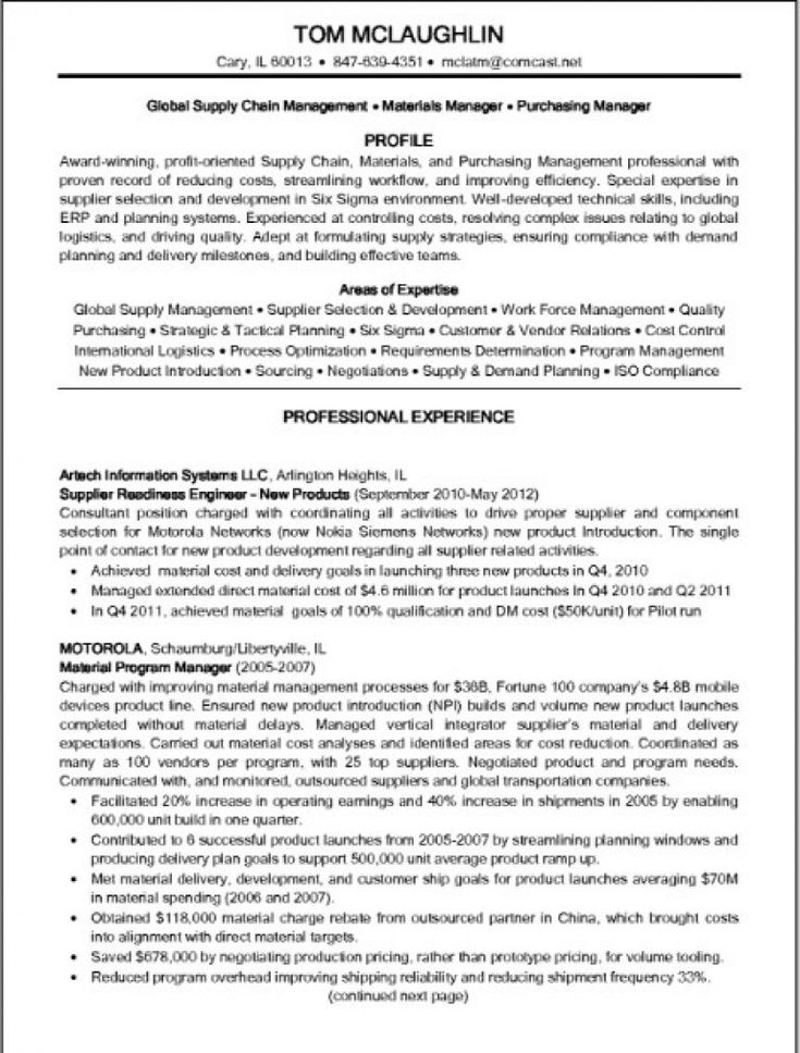 purchasing manager resume