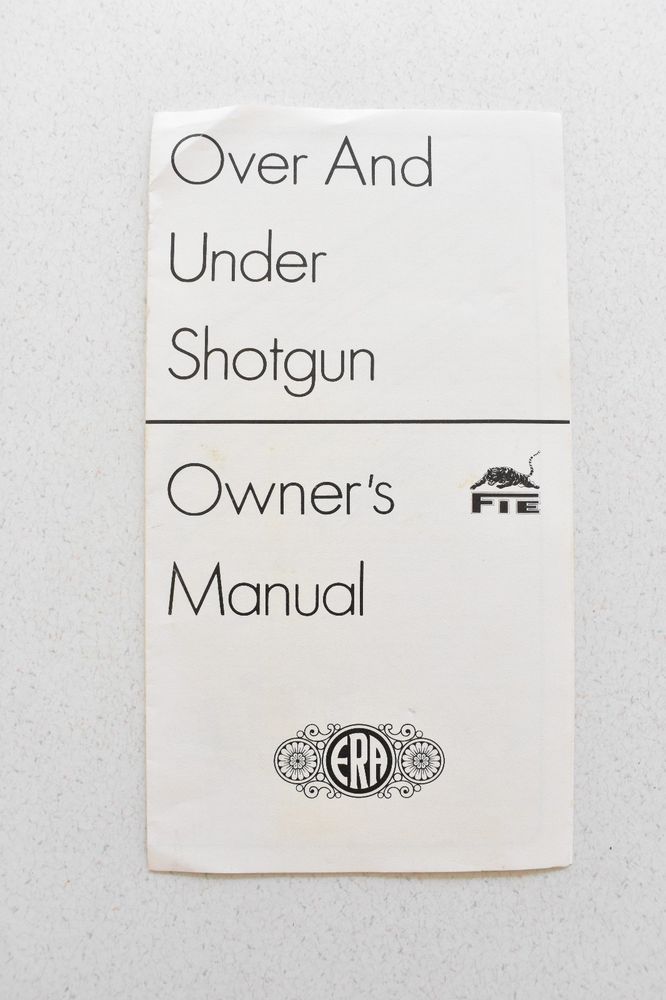 Details About Over Under Shotgun Owners Manual ERA Parts