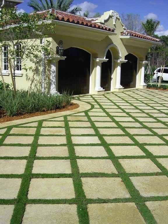 Garage Walkway With Paver And Gr Completed Driveway In Large Garage Walkway With Paver And Gr Completed Driveway In Large Concrete Blocks Grpave2 Drainage Block Pavers Cost