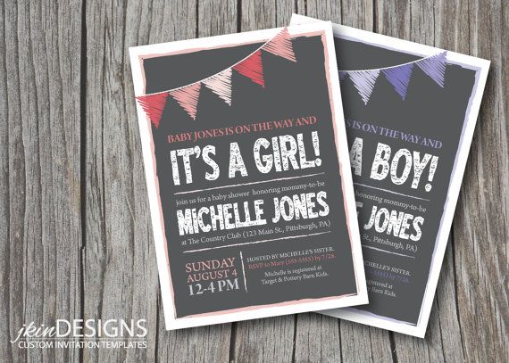chalkboard baby shower invitations