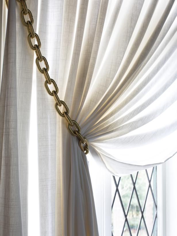 How To Make Gold Chain Curtain Tiebacks Budget Decorating How To Make Gold Chain Curtain Tiebacks Budget Decorating Pinterest Curtains Diy And Tie Backs