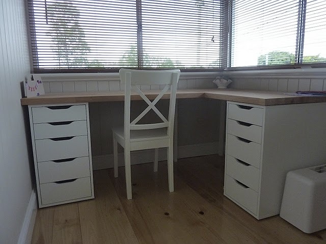 simple functioning desk i would just swap out one side of drawers