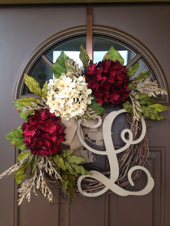 Year Round Wreath Grapevine Initial Wreath Hydrangea Year Round Wreath Monogrammed Wreath Red And Cream Hydrangea Wreath Decorations Pinterest Year Round Wreath Grapevine Initial Wreath Hydrangea Year Round Wreath Monogrammed Wreath Red And Cream Hydrangea Wreath Decorations Pinterest