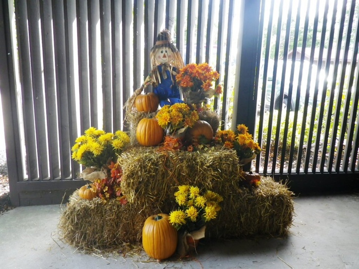 outside fall decorations made with hayscarecrow pumpkins and fall flowers - Outside Fall Decorations outside fall decorations made with hayscarecrow pumpkins and fall flowers - Outside Fall Decorations