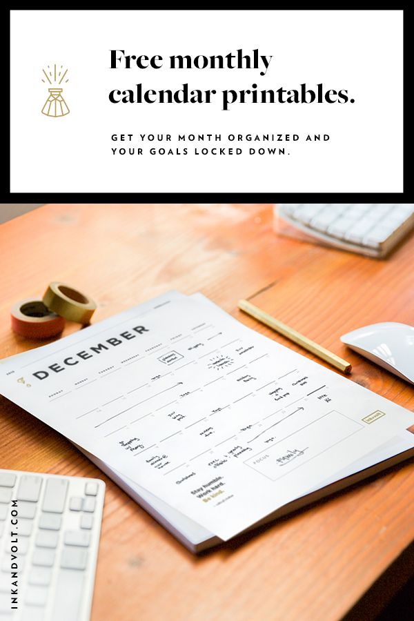 making monthly calendar