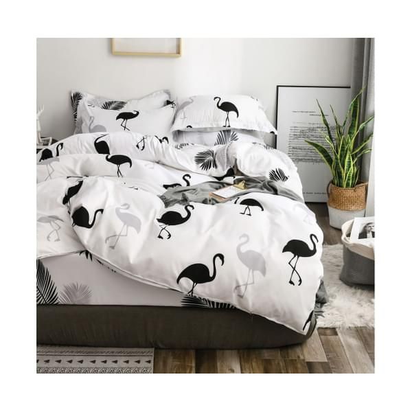 Flamingo Quilt Doona Duvet Cover Set Queen King Super Size Bed M389 In 2021 Sets Flamingo Quilt Doona Duvet Cover Set, Dark Grey Bed Sheets Super King Size