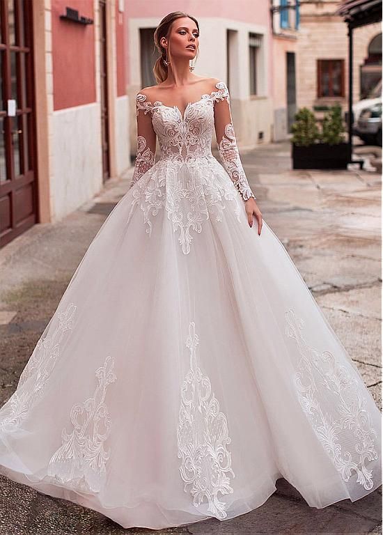 Magbridal Exquisite Tulle Bateau Neckline A-line Wedding Dress With Lace Appliqu… Magbridal Exquisite Tulle Bateau Neckline A-line Wedding Dress With Lace Appliqu…