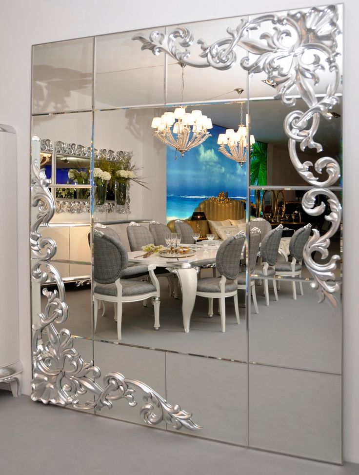 Extra Large Real Silver Leaf Mirror Luxury Designer Furniture Dining Room Big Wall Mirrors Frame Diy Extra Large Real Silver Leaf Mirror, Extra Large Mirror Wall Tiles