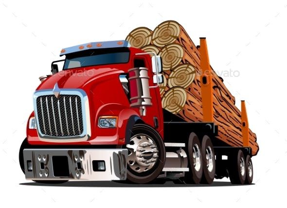 Cartoon Logging Truck Truck Art