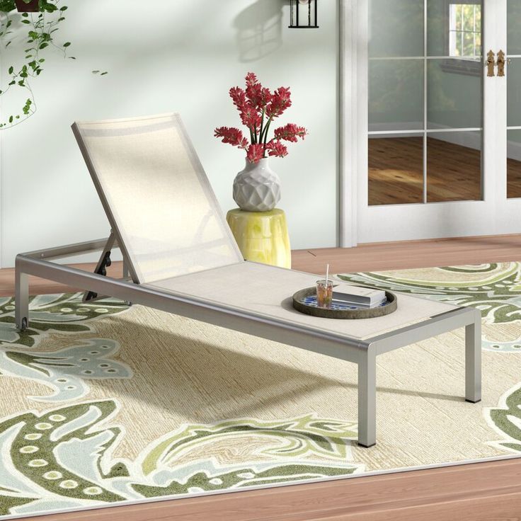 Caggiano Outdoor Metal Chaise Lounge Lounge chair outdoor