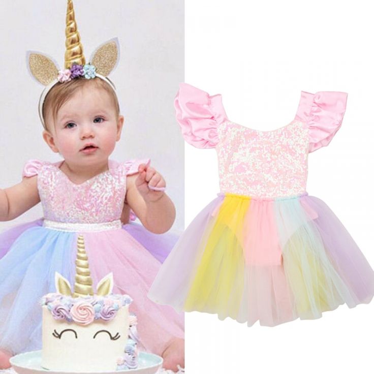 US Newborn Baby Girls Birthday Unicorn Romper Rainbow Tutu Skirt Dress Outfits US Newborn Baby Girls Birthday Unicorn Romper Rainbow Tutu Skirt Dress Outfits