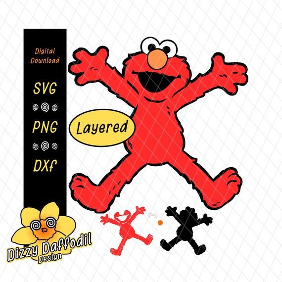 Download Elmo Body SVG DXF Sesame Street, Happy, excited, file for birthday card, for birthday invitation ...