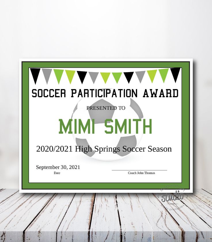 Editable End of Season Soccer Award Certificates Custom Printable Editable End of Season Soccer Award Certificates Custom Printable