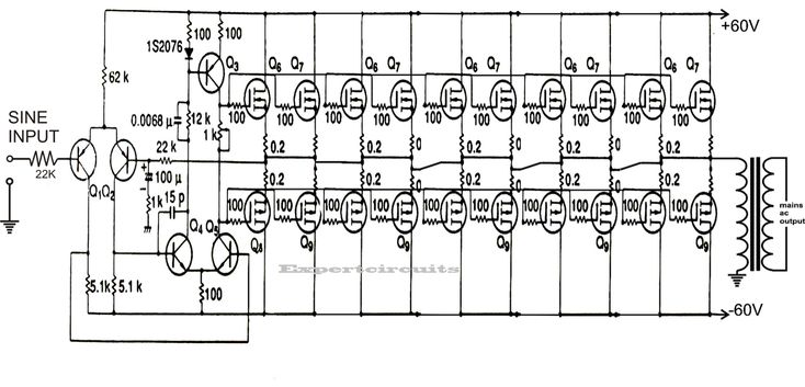 1kva 1000 Watts Pure Sine Wave Inverter Circuit