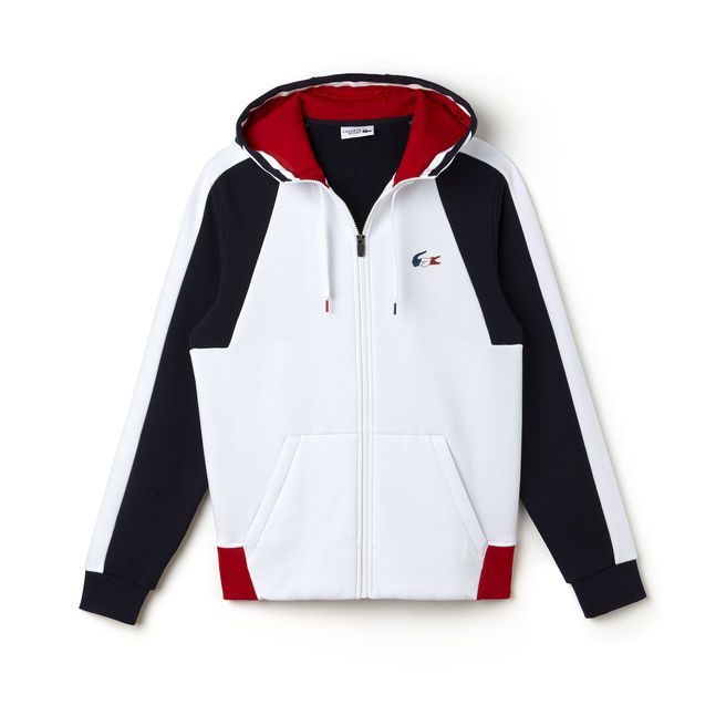 red white and blue lacoste jacket