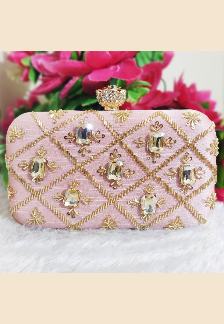 Light Pink Synthetic Embroidered Clutch 189392 Embroidered Clutch Light Pink Synthetic Embroidered Clutch 189392 Embroidered Clutch