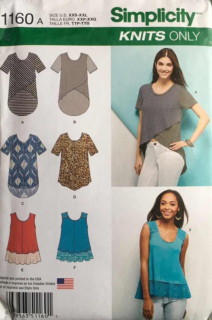 Simplicity 8075 Sweater V Neck Scoop Long Sleeve Vintage Center Front Seam Sleeveless Short Sleeve Uncut Knit Fabric