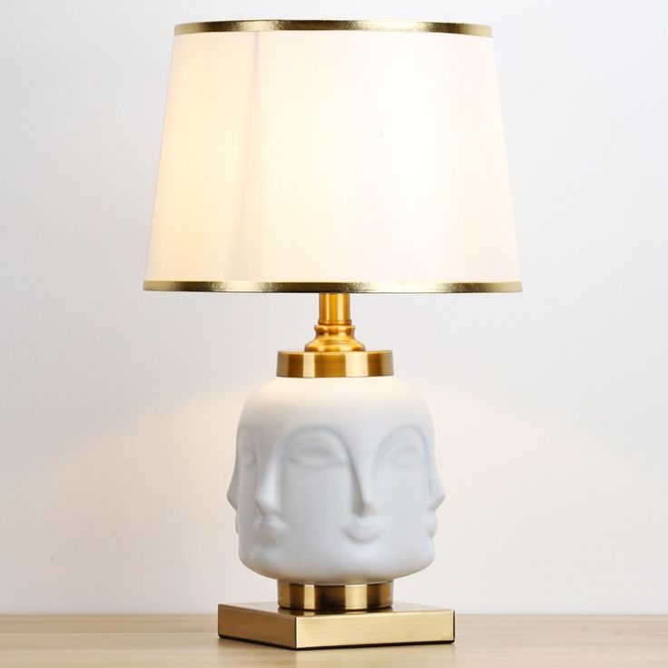 Lampe à Poser En Céramique Fer Or Blanc H52cm Pour Salon Chambre Coucher Lamp Table Night Lamps Table Lamp, How To Put A Lampshade On Table Lamp
